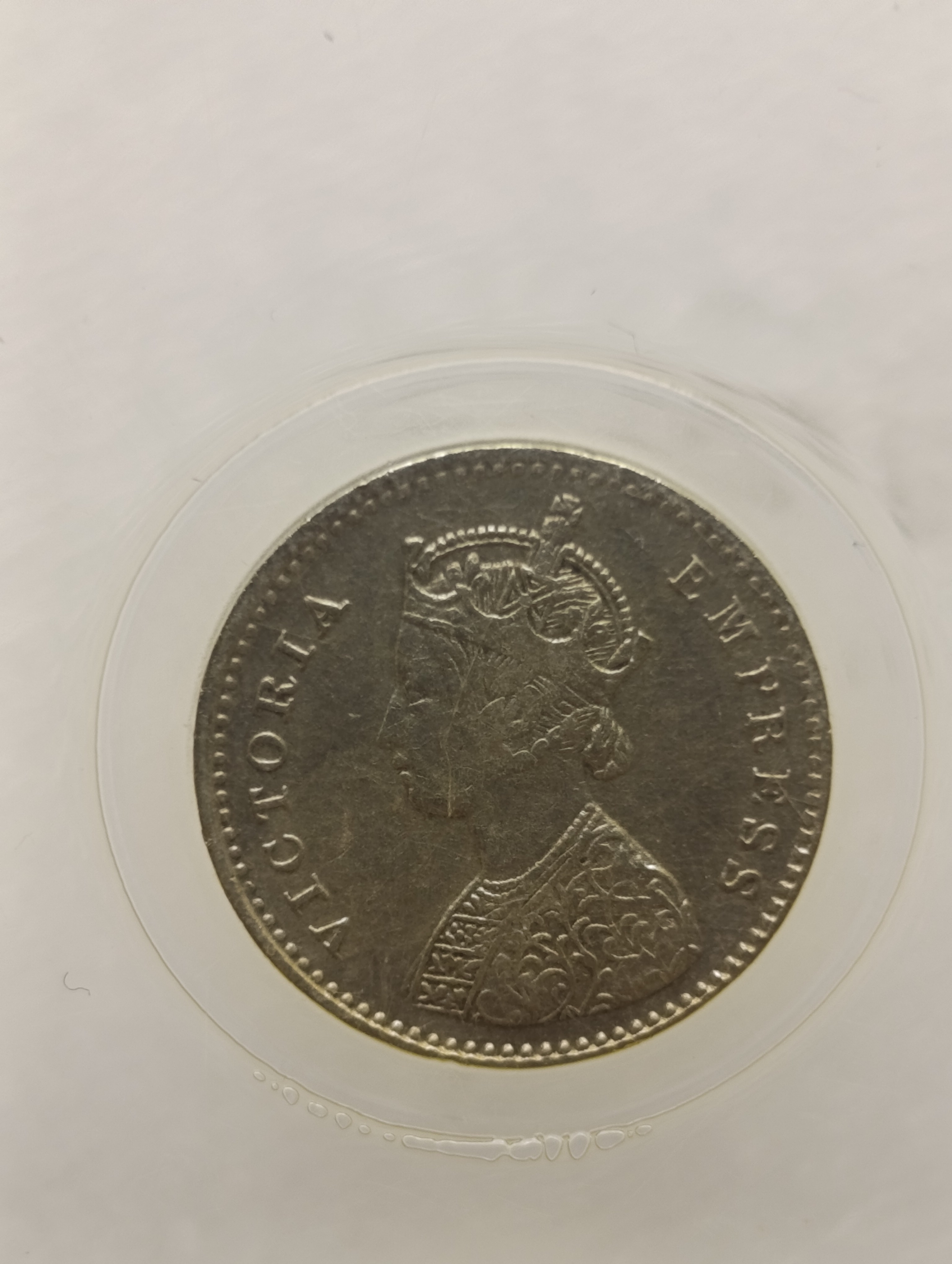 سکه 1 روپیه نقره هند مستعمره بریتانیا 1884 (ملکه ویکتوریا)